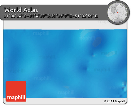 Shaded Relief 3D Map of the Area around 31° 20' 36" S, 51° 4' 30" E