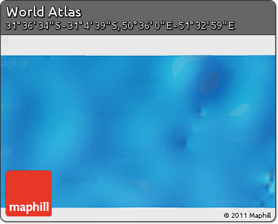 Shaded Relief 3D Map of the Area around 31° 20' 36" S, 51° 4' 30" E