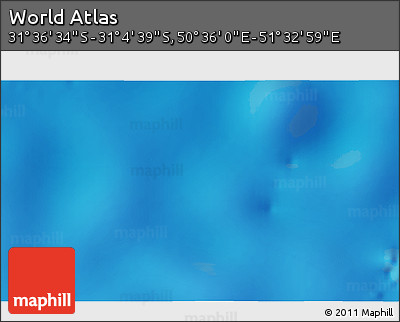 Shaded Relief 3D Map of the Area around 31° 20' 36" S, 51° 4' 30" E