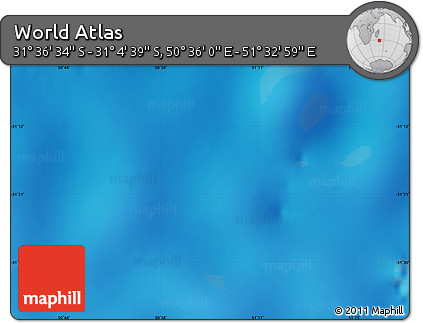 Physical Map of the Area around 31° 20' 36" S, 51° 4' 30" E