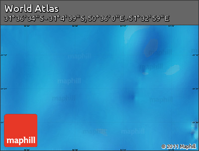 Physical Map of the Area around 31° 20' 36" S, 51° 4' 30" E