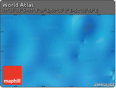 Physical Map of the Area around 31° 20' 36" S, 51° 4' 30" E