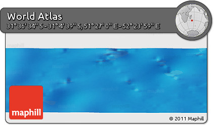 Physical Panoramic Map of the Area around 31° 20' 36" S, 51° 55' 29" E