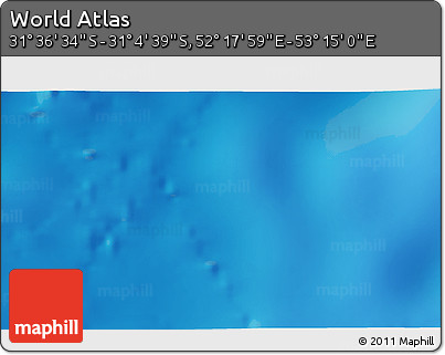Shaded Relief 3D Map of the Area around 31° 20' 36" S, 52° 46' 29" E