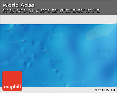 Shaded Relief 3D Map of the Area around 31° 20' 36" S, 52° 46' 29" E