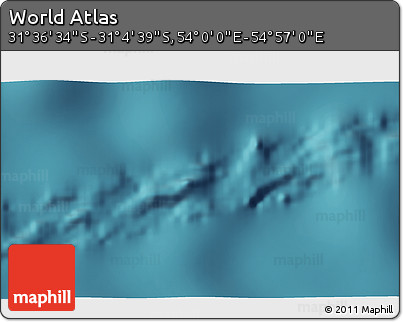 Satellite 3D Map of the Area around 31° 20' 36" S, 54° 28' 30" E