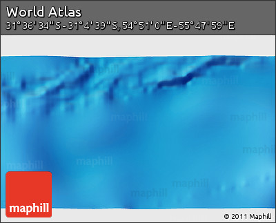Shaded Relief 3D Map of the Area around 31° 20' 36" S, 55° 19' 30" E
