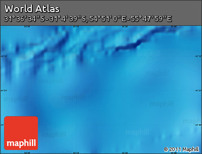 Physical Map of the Area around 31° 20' 36" S, 55° 19' 30" E