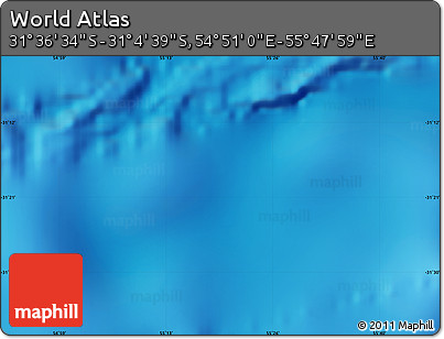 Physical Map of the Area around 31° 20' 36" S, 55° 19' 30" E