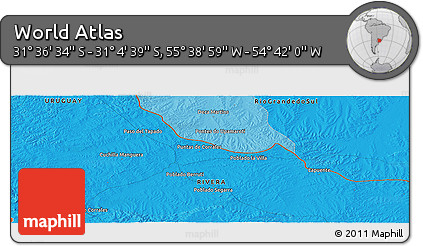 Political Panoramic Map of the Area around 31° 20' 36" S, 55° 10' 29" W