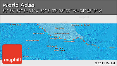 Political Panoramic Map of the Area around 31° 20' 36" S, 55° 10' 29" W