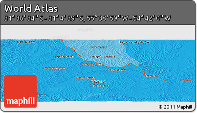 Political Panoramic Map of the Area around 31° 20' 36" S, 55° 10' 29" W