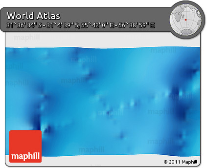Shaded Relief 3D Map of the Area around 31° 20' 36" S, 56° 10' 29" E