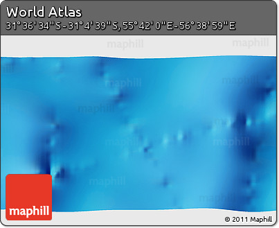 Shaded Relief 3D Map of the Area around 31° 20' 36" S, 56° 10' 29" E