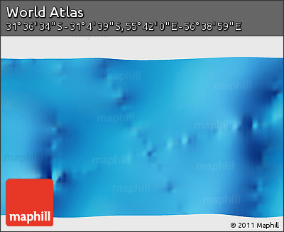 Shaded Relief 3D Map of the Area around 31° 20' 36" S, 56° 10' 29" E