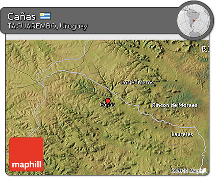 Satellite 3D Map of Cañas
