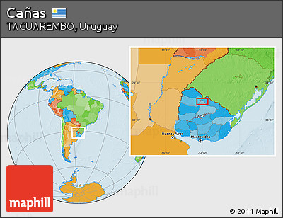 Political Location Map of Cañas