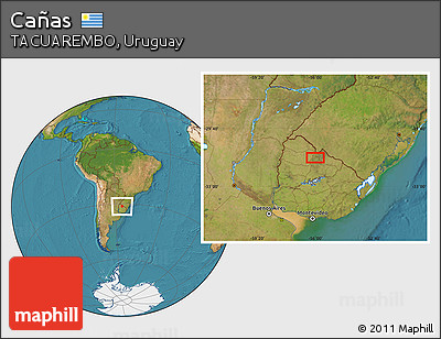 Satellite Location Map of Cañas