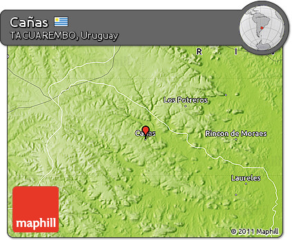 Physical Map of Cañas