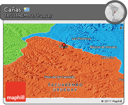 Political Panoramic Map of Cañas