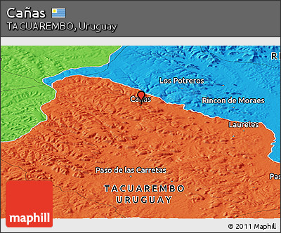 Political Panoramic Map of Cañas