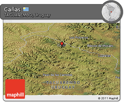 Satellite Panoramic Map of Cañas