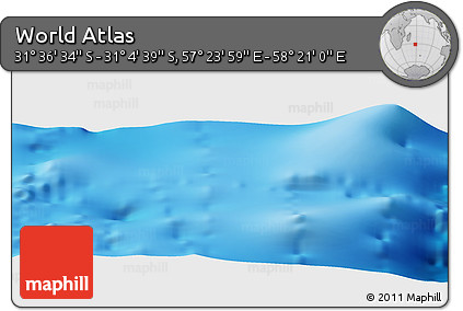 Physical Panoramic Map of the Area around 31° 20' 36" S, 57° 52' 30" E