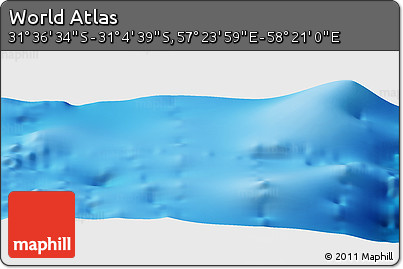 Physical Panoramic Map of the Area around 31° 20' 36" S, 57° 52' 30" E