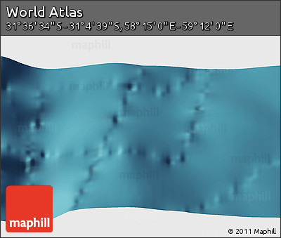 Satellite 3D Map of the Area around 31° 20' 36" S, 58° 43' 30" E