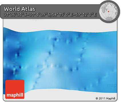 Shaded Relief 3D Map of the Area around 31° 20' 36" S, 58° 43' 30" E