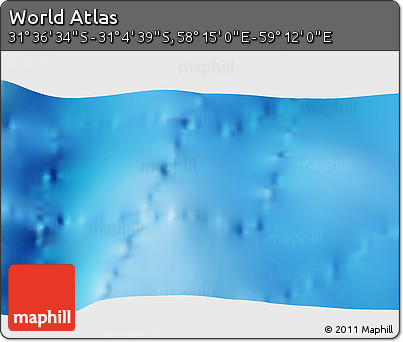 Shaded Relief 3D Map of the Area around 31° 20' 36" S, 58° 43' 30" E