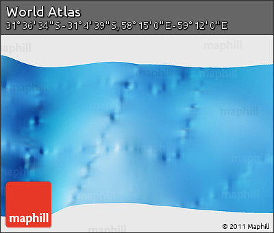 Shaded Relief 3D Map of the Area around 31° 20' 36" S, 58° 43' 30" E