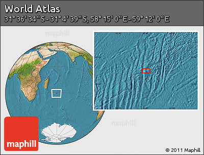 Satellite Location Map of the Area around 31° 20' 36" S, 58° 43' 30" E