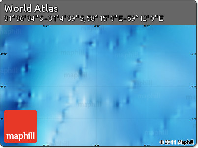 Physical Map of the Area around 31° 20' 36" S, 58° 43' 30" E