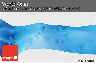 Physical Panoramic Map of the Area around 31° 20' 36" S, 58° 43' 30" E