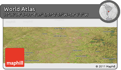 Satellite Panoramic Map of the Area around 31° 20' 36" S, 58° 34' 30" W