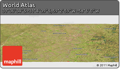 Satellite Panoramic Map of the Area around 31° 20' 36" S, 58° 34' 30" W