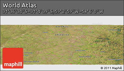 Satellite Panoramic Map of the Area around 31° 20' 36" S, 58° 34' 30" W
