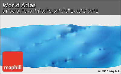 Physical Panoramic Map of the Area around 31° 20' 36" S, 59° 34' 30" E