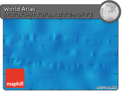 Physical Map of the Area around 31° 20' 36" S, 5° 10' 30" E