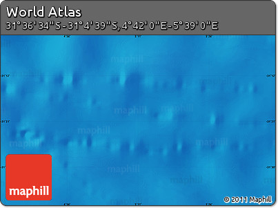 Physical Map of the Area around 31° 20' 36" S, 5° 10' 30" E