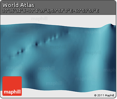 Satellite 3D Map of the Area around 31° 20' 36" S, 60° 25' 29" E