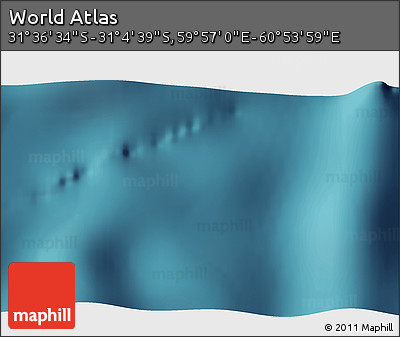 Satellite 3D Map of the Area around 31° 20' 36" S, 60° 25' 29" E
