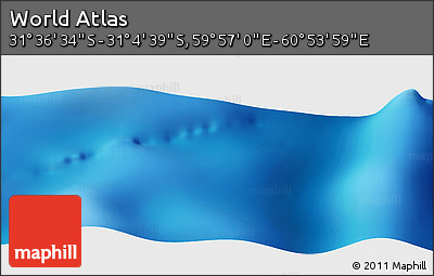 Physical Panoramic Map of the Area around 31° 20' 36" S, 60° 25' 29" E