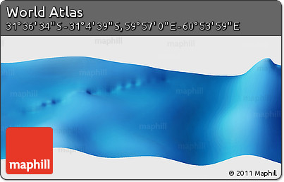 Physical Panoramic Map of the Area around 31° 20' 36" S, 60° 25' 29" E