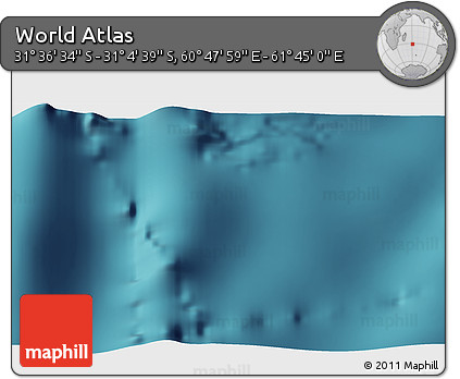 Satellite 3D Map of the Area around 31° 20' 36" S, 61° 16' 29" E
