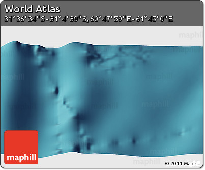 Satellite 3D Map of the Area around 31° 20' 36" S, 61° 16' 29" E
