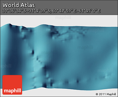 Satellite 3D Map of the Area around 31° 20' 36" S, 61° 16' 29" E