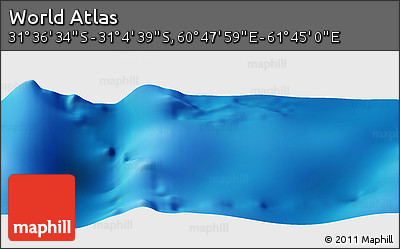 Physical Panoramic Map of the Area around 31° 20' 36" S, 61° 16' 29" E