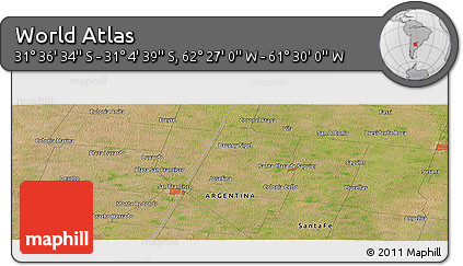 Satellite Panoramic Map of the Area around 31° 20' 36" S, 61° 58' 30" W